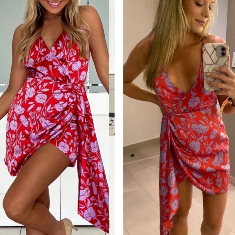 Lovers and Friends Floral Ruffle Mini Dress XXS - Picture 3 of 9
